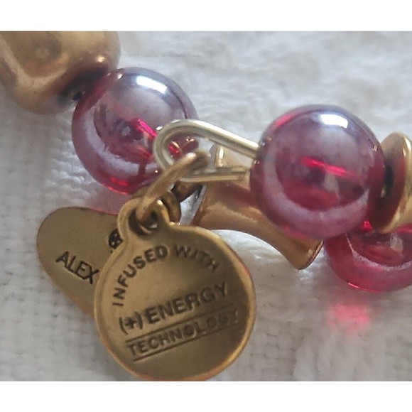 Alex & Ani  Rooted Mystery Pinot Noir Glass Beads Brown Weaved Leather Bracelet - Picture 5 of 7